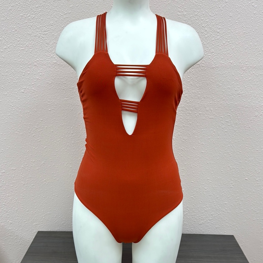 Chic Rust One-Piece Swimsuit - Picture 3 of 6
